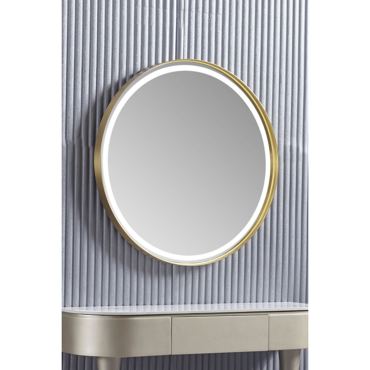 "MAUNA KEA" Stainless Styling Station in Gold with LED Light 