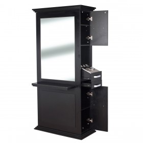 "SIENA" Single Sided Salon Station in matted Black