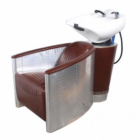 "AVIATOR" Vintage Shampoo Backwash Unit in Aluminum - Min order quantity 5 pcs